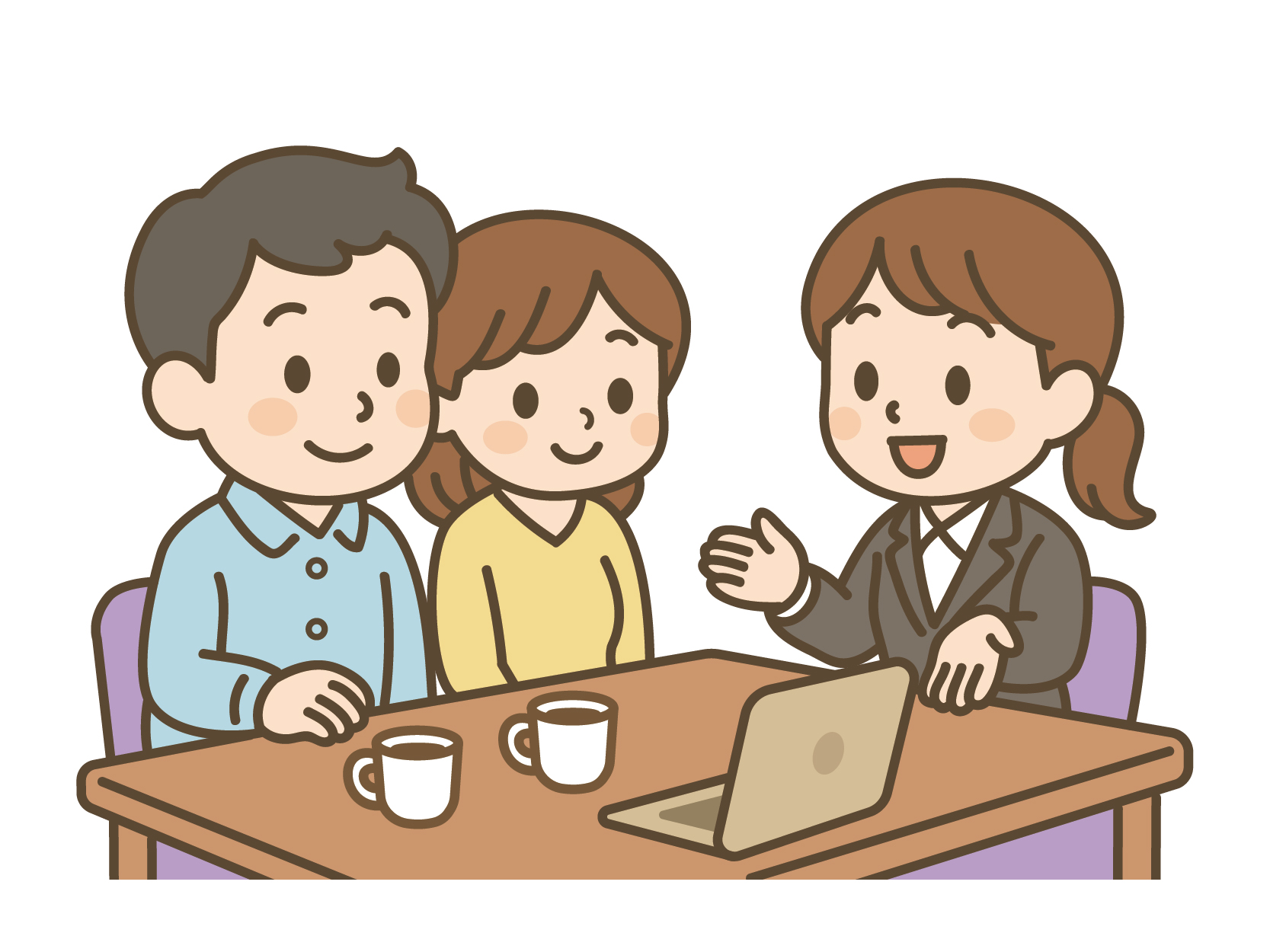 ご家族が担当者に相談しているイラスト